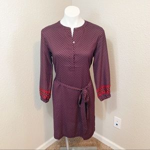 3/$25 LOFT Long Sleeve Printed Dress with Belt